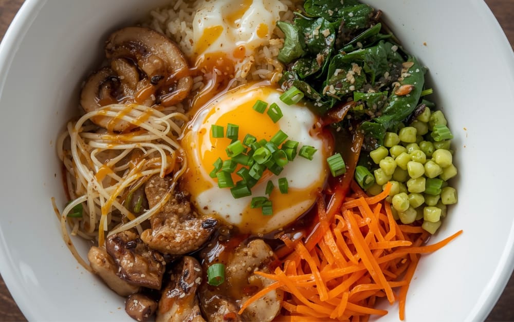 Best Chicken Bibimbap Korean Rice Bowl You'll Ever Make chicken bibimbap