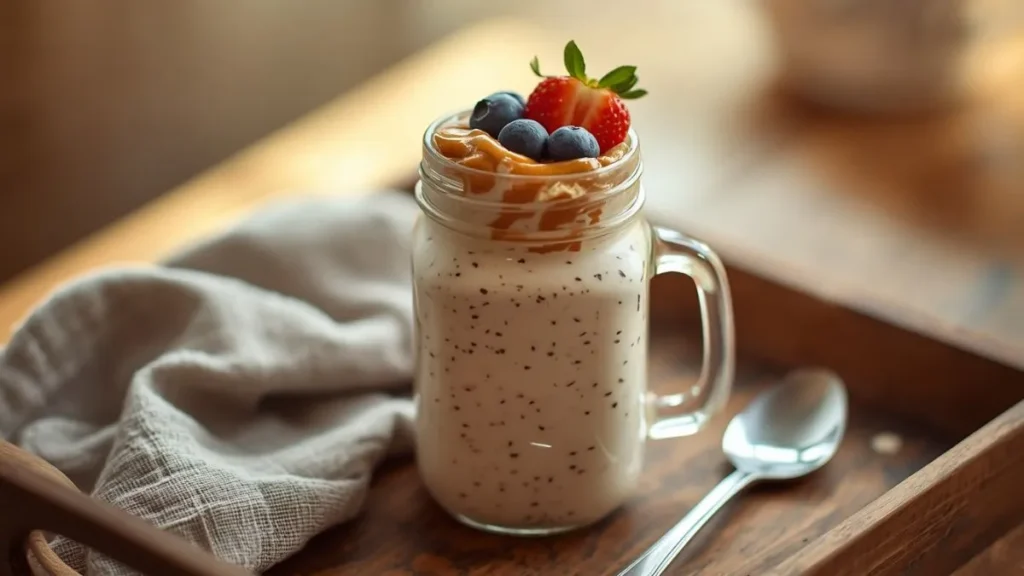 homemade breakfast shake served ready