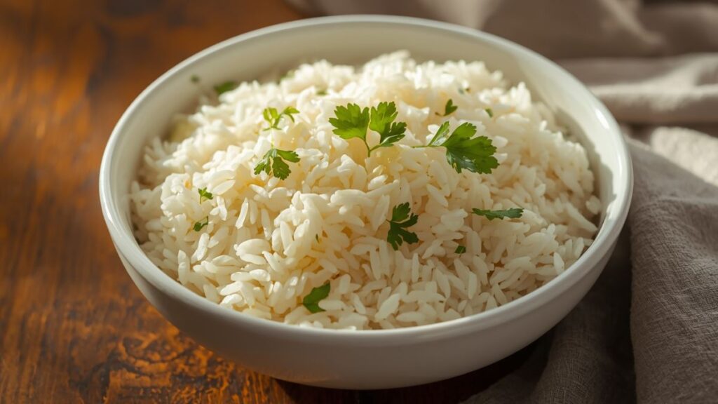 perfectly cooked fluffy rice served bowl homemade